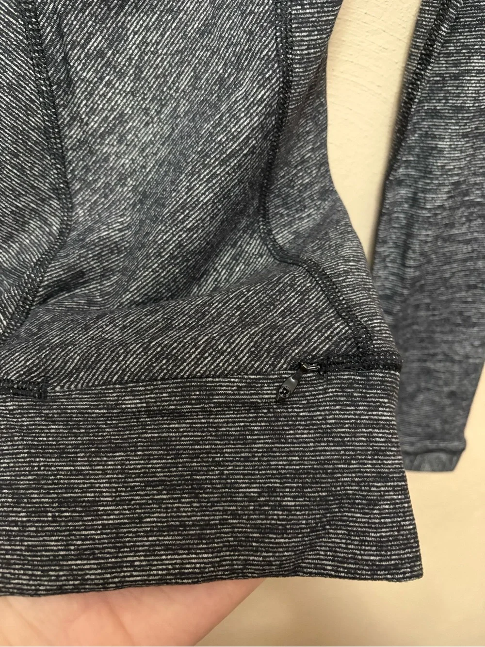 Lululemon Race Your Pace Long Sleeve Wee Stripe Black Heathered Black Size 2